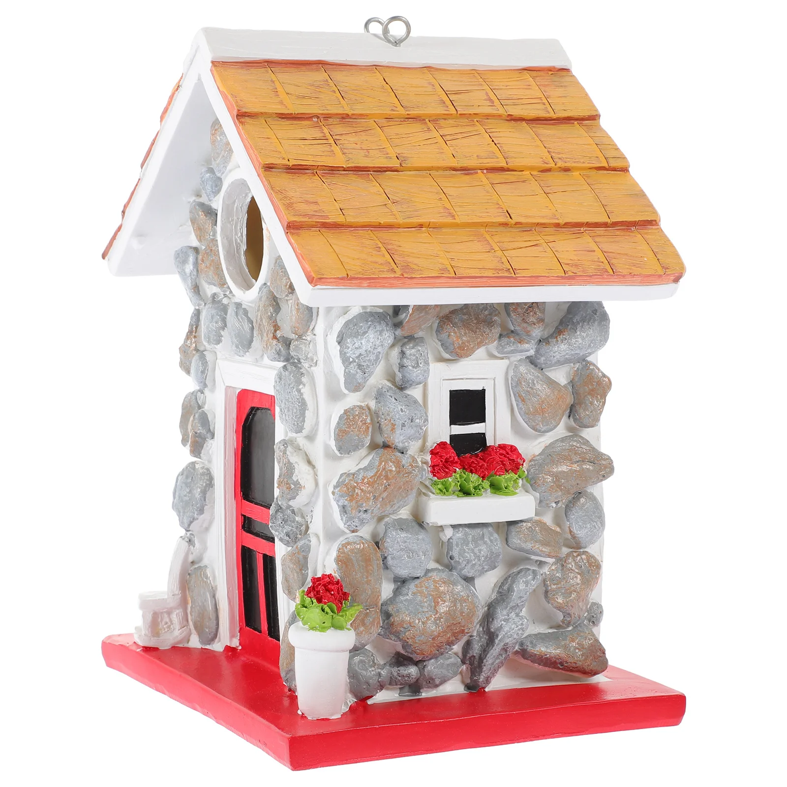 

Heavy Duty Resin Bird House Garden Decoration Outdoor Hanging Bird Nest for Small Birds Weather Resistant Nesting Box