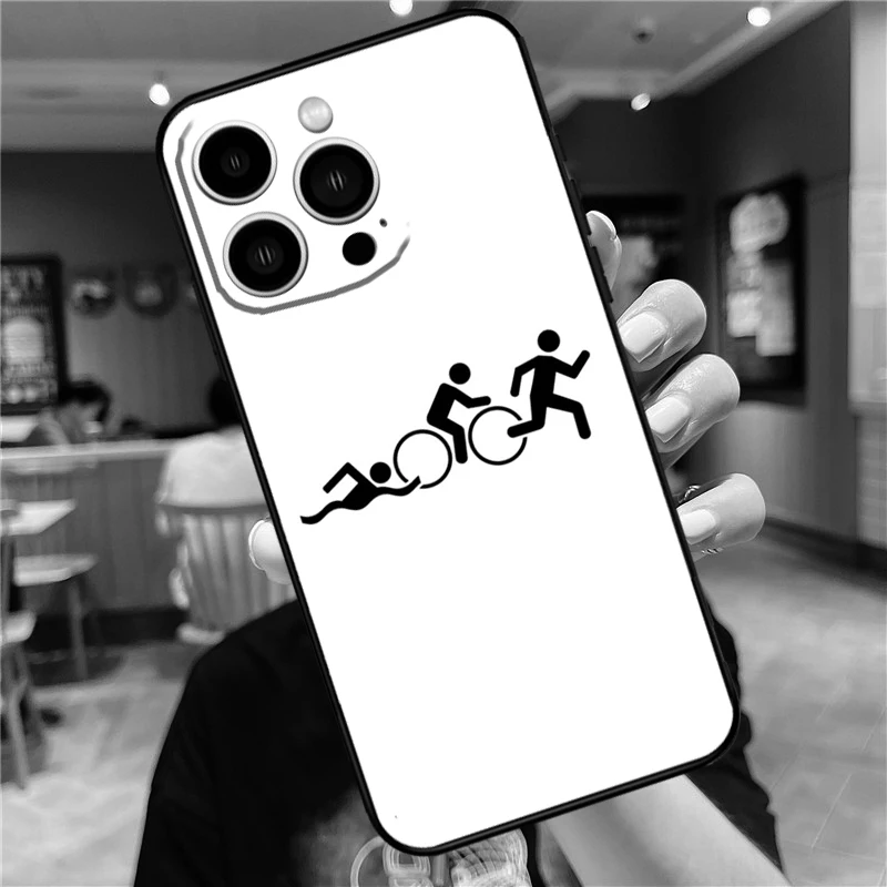 Triathlon Tri Life Phone Case For iPhone 11 12 13 14 16 15 Pro Max Mini XS X XR 7 8 Plus Soft Cover Shell