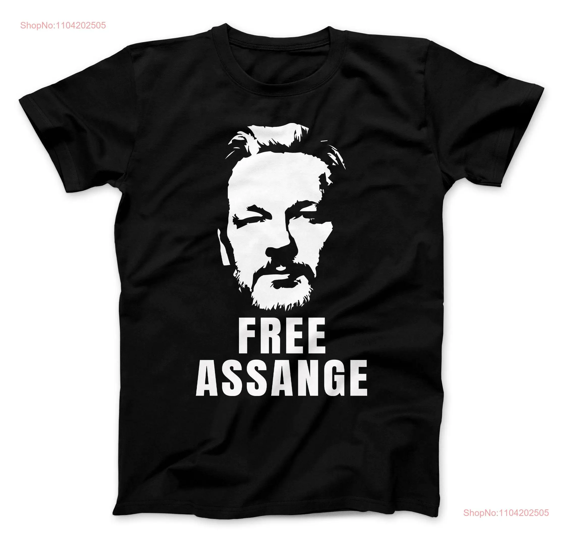 Free Julian Assange T Shirt Political WikiLeaks Founder long or short sleeves