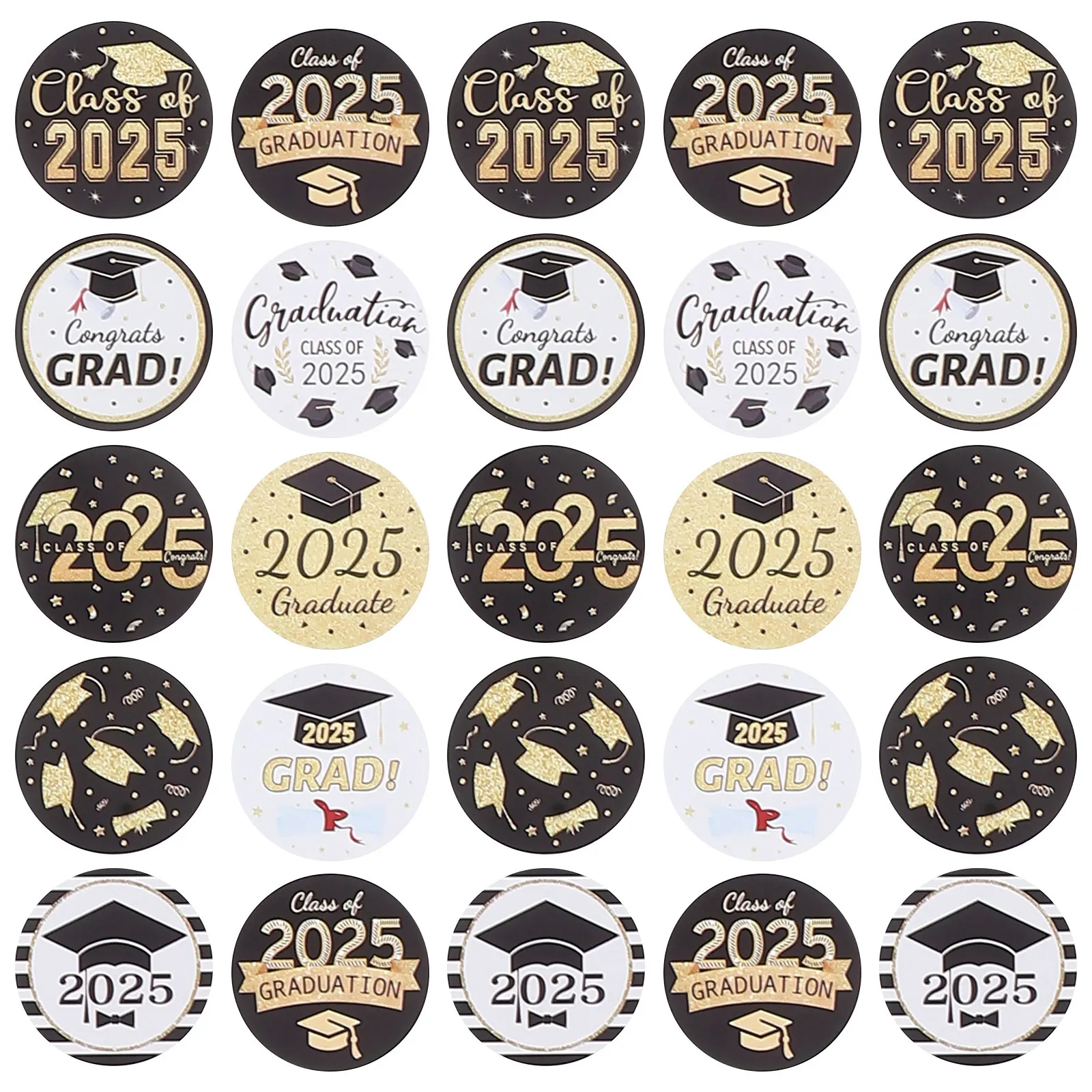 

1 рулон наклеек для выпускников 2025 года, самоклеящиеся этикетки, украшения для выпускных шапочек, товары для выпускных вечеринок, запечатыватели для конвертов