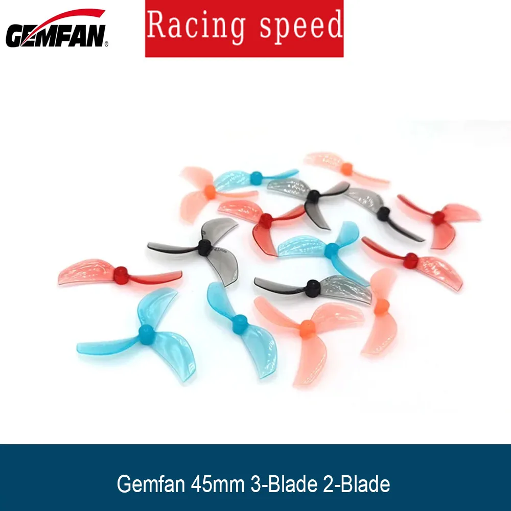 

8pairs Gemfan 45mm 2Blade / 3Blade PC Propeller T-Mount 1mm 1.5mm for FPV Freestyle Tinywhoop Drones DIY Parts