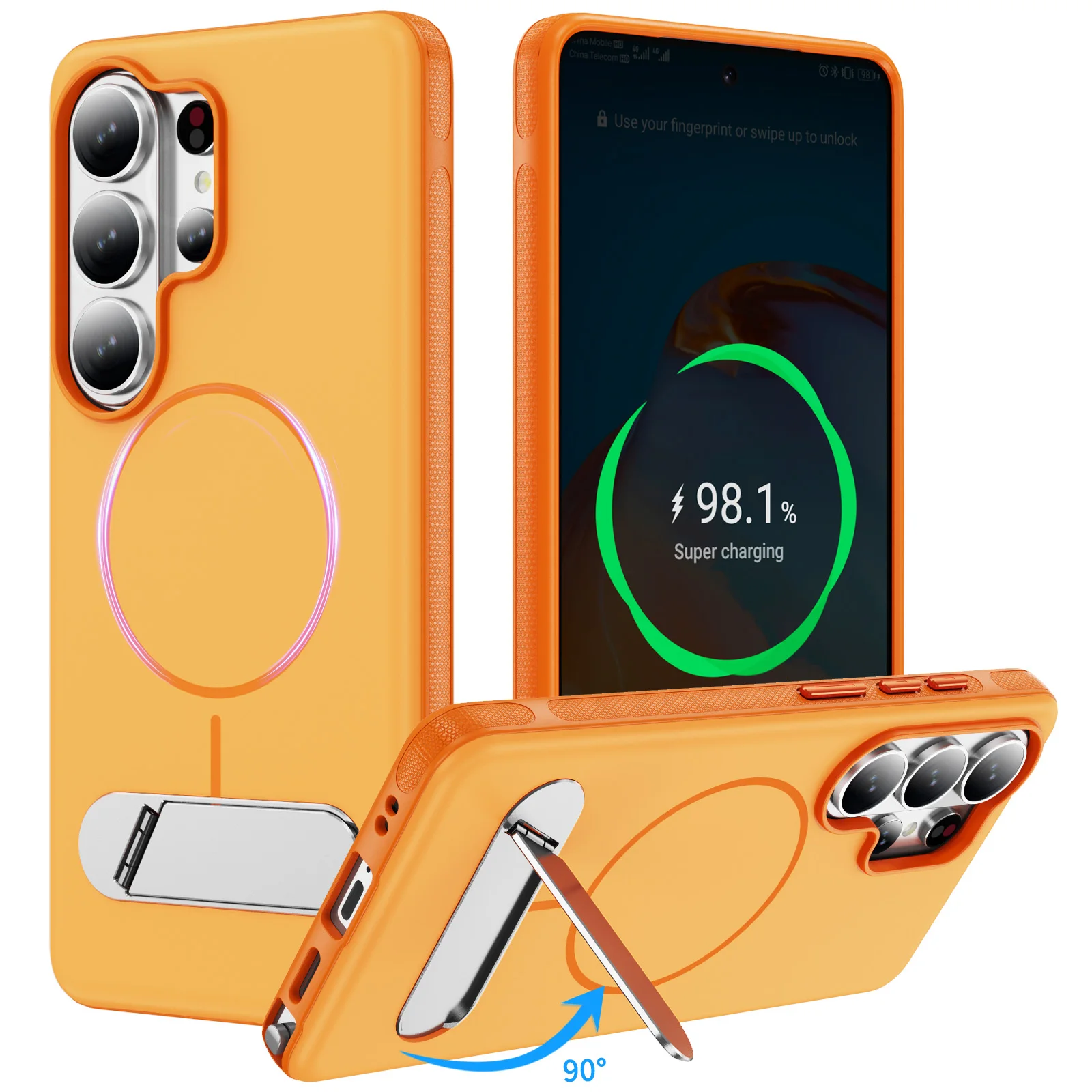 Drop-proof Magnetic Skin-touch Phone Case for Samsung S26 Ultra S25 S24 S23 Kickstand for Magsafe Wear Resistant Practical Cover