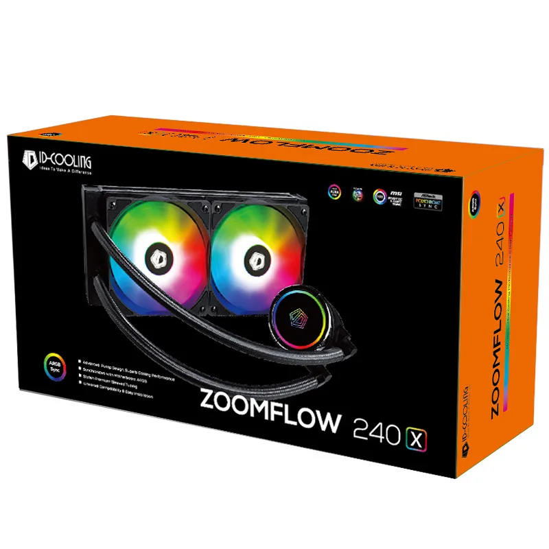 ID-تبريد ZOOMFLOW 240X 120 مللي متر 5 فولت/3Pin ARGB مروحة وحدة المعالجة المركزية تبريد المياه الكمبيوتر وحدة المعالجة المركزية السائل برودة ل 2011 115x AMD