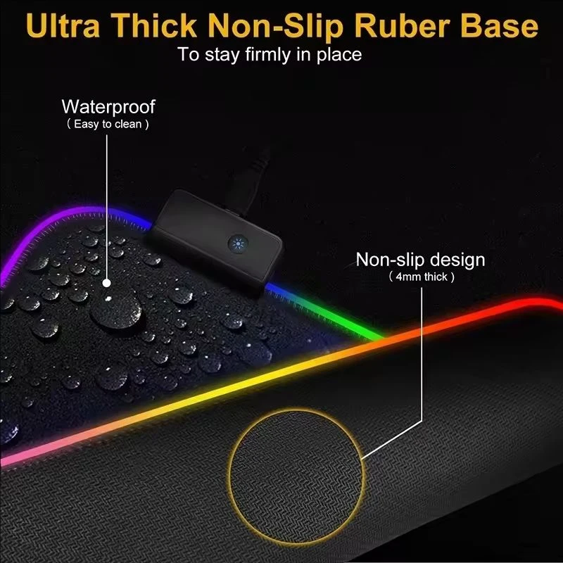 LED mouse pad RGB keyboard cover desk pad color surface mouse pad waterproof world computer game player CS Dota