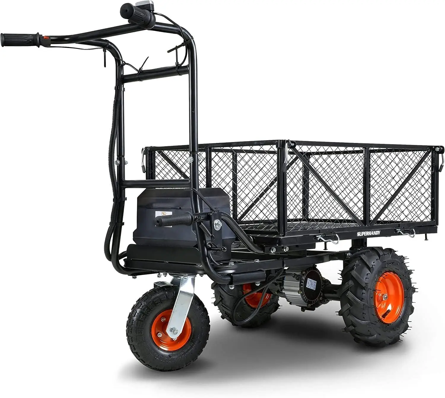 Service Cart Power Wagon Wheelbarrow Electric 48V DC Li-Ion Powered 660Lbs Load and 1000Lbs+ Hauling Capacity