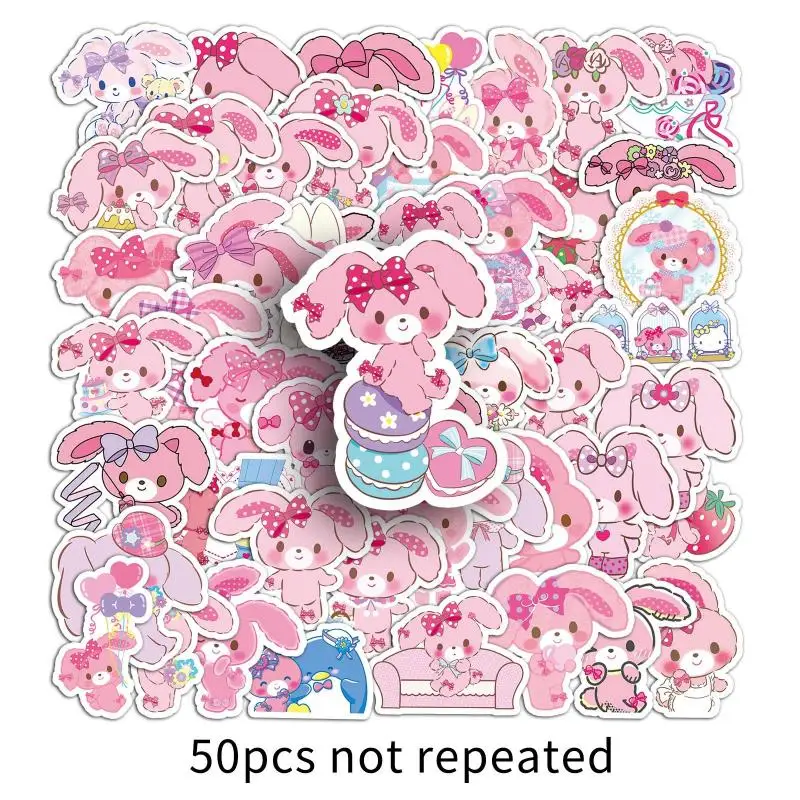 50Pcs Sanrio Bonbonribbon Graffiti Stickers Laptop Water Cup Waterproof Sticker Diy Hand Account Material Decoration Girls Gift