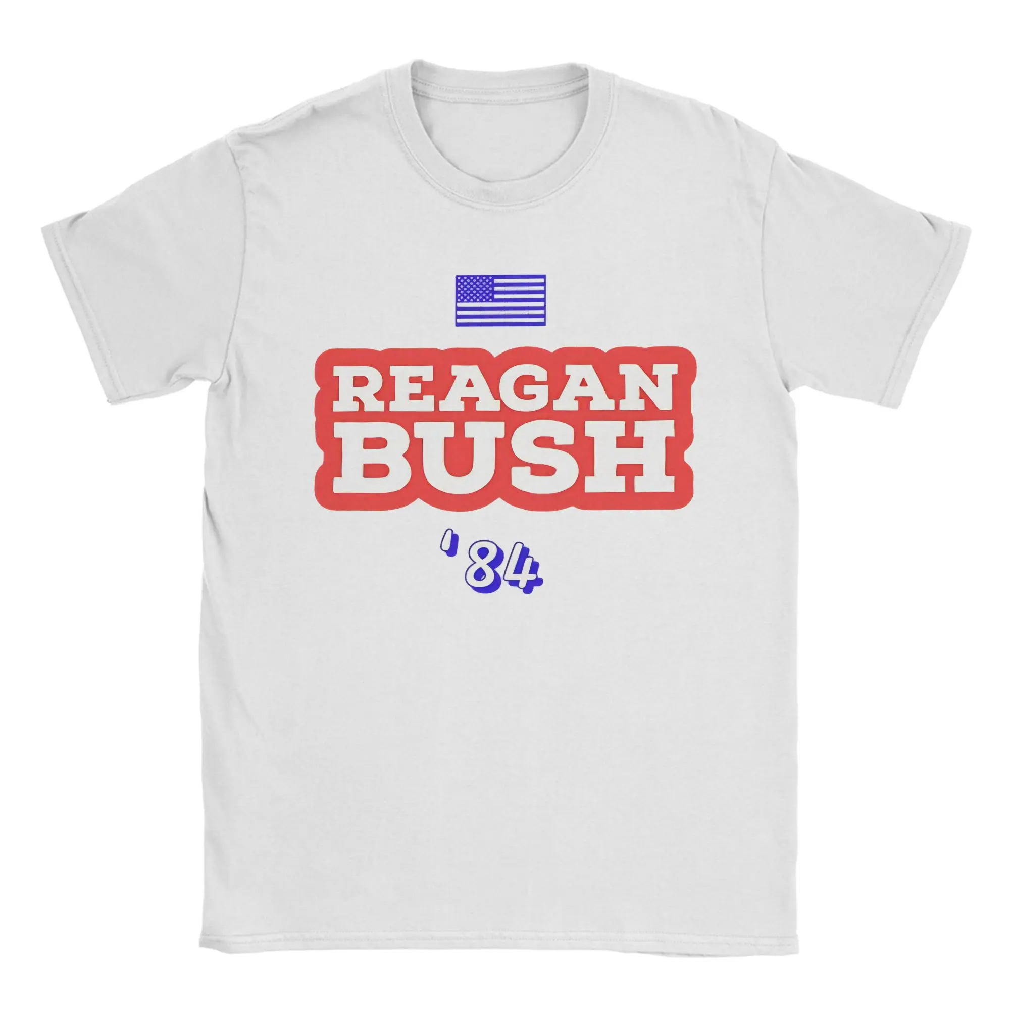 Reagan Bush 84 T-Shirt for Men Women 4 TH JULY - MINIMALIST DESIGN - USA Vintage Pure Cotton Tees Round Neck T Shirts Clothes
