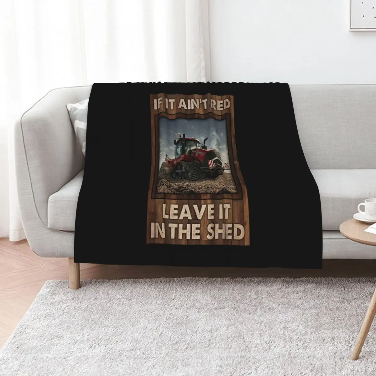 If It Ain't Red Leave It In The Shed Red Tractor Gift Farmer Throw Blanket Furry Soft Big Shaggy Cute Blankets