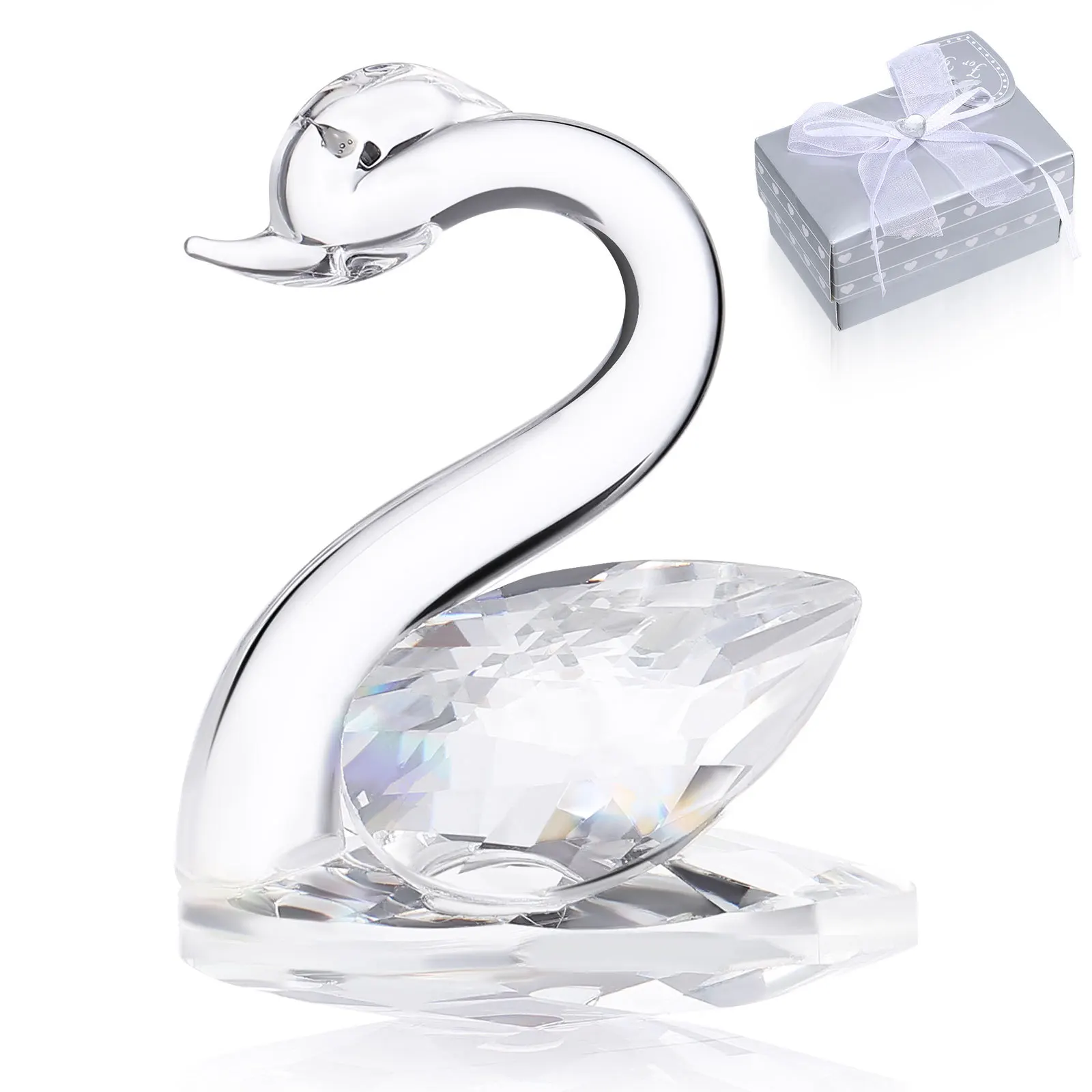 

Crystal Swan Ornament Exquisite Home Decor Desktop Adornment Creative Crystal Craft Elegant Room Office Coffee