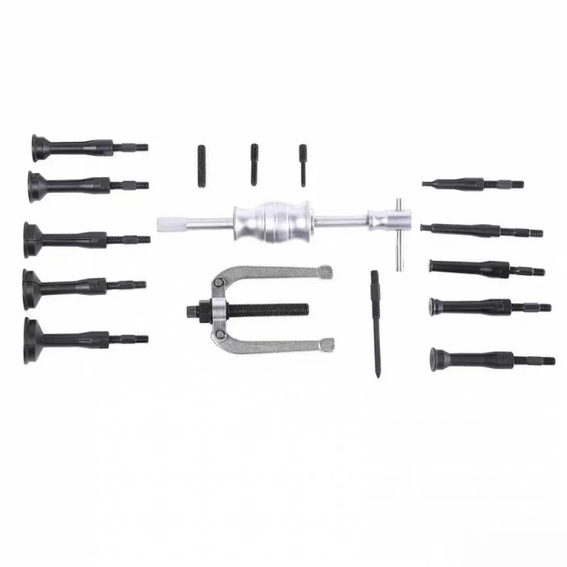 16Pcs Blind Hole Collet Bearing Race And Seal Puller Extractor Kit Blind Hole Bearing Puller Set Slide Hammer Removal Tool