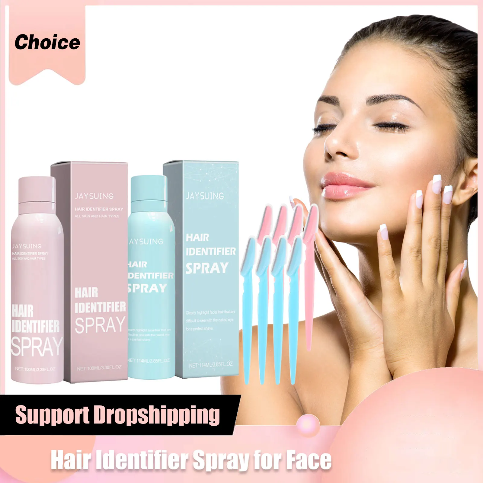 

Hair Identifier Spray for Shaving Dermaplaning Spray with Razor Face Hair Removal Hairless Painless Gentle Hair Growth Inhibitor