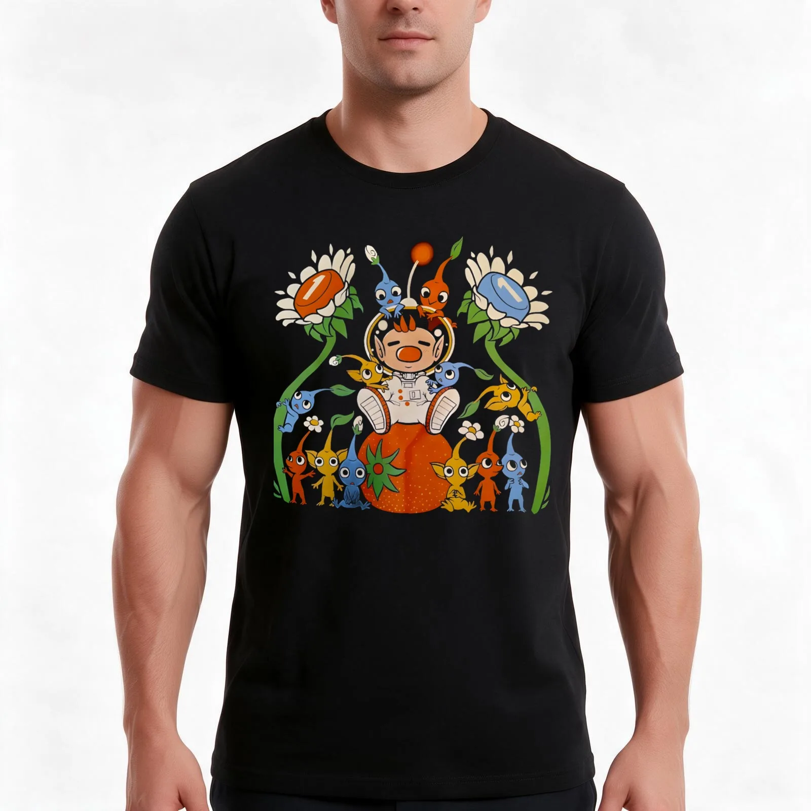 Friendly Alien Flora Pikmin T-Shirt Summer Casual Cotton Tee, Unisex Men Women
