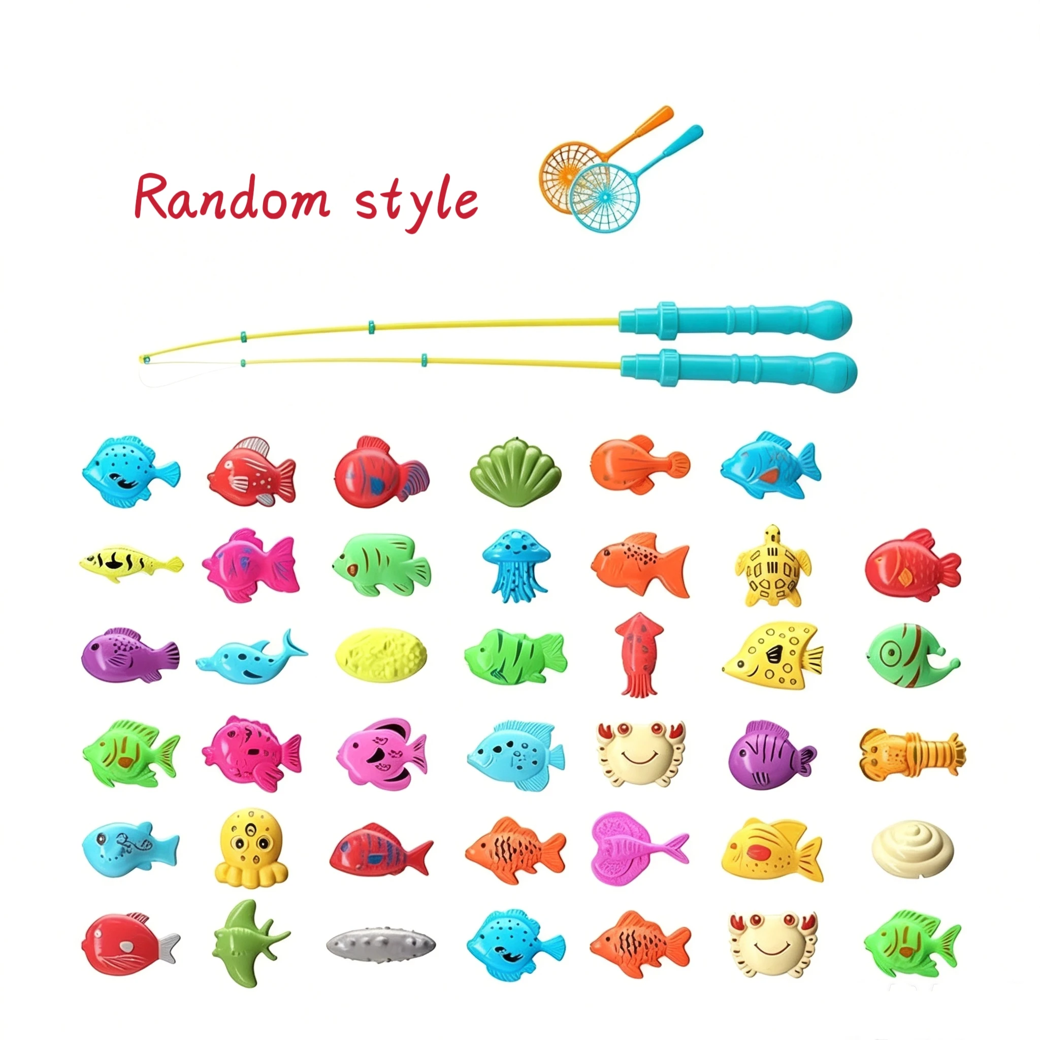 Magnetic Floating Sea Creature Fishing Interactive Set Single & Double Pack Optional  Leisure Catch Fish Relax Gadget