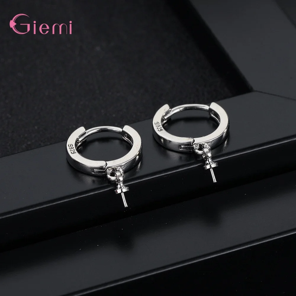 925 Sterling Silver Ear Wire Hoops Loop Earrings For DIY Dangle Earring Jewelry Making Accessories Factory Supplies