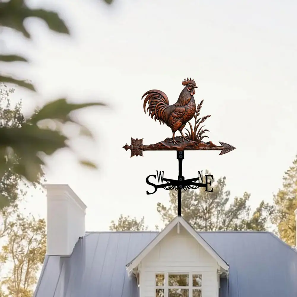 Rooster Weather Vane for Outdoor Roofs Retro Metal Rooster Weather Vane for Outdoor Garden Decor Farmhouse Ornament Home Decor