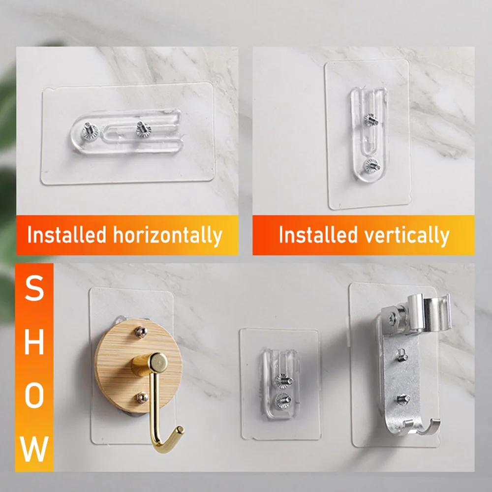 Variable Distance Double Hole Screw Sticker No Punching Wall Picture Hanger Camera Nail Free Stickers Screw Hook Wall Hanger