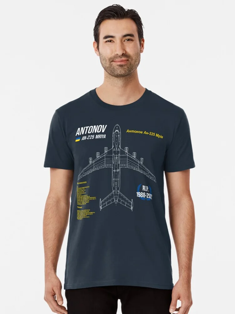 Antonov AN-225 Mriya Cargo Aircraft RIP Poster T Shirt. Short Sleeve 100% Cotton Casual T-shirts Loose Top Size S-3XL