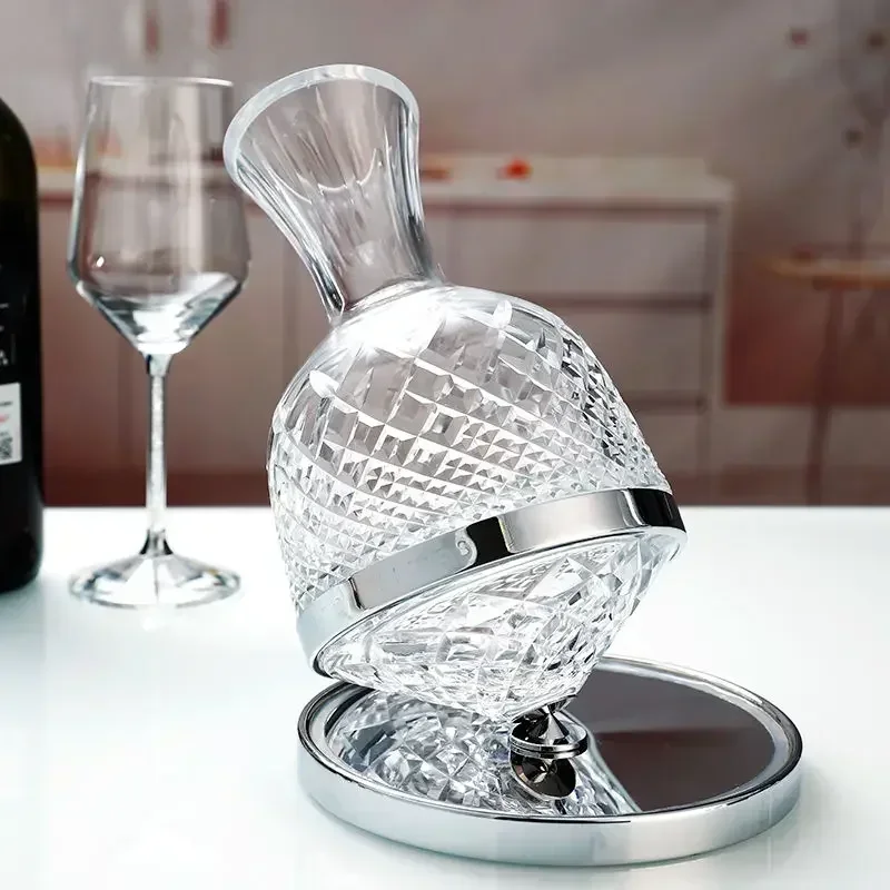 Rotating crystal glass decanter red wine European Court retro high grade crystal home gift giving top wine distributor wine pot