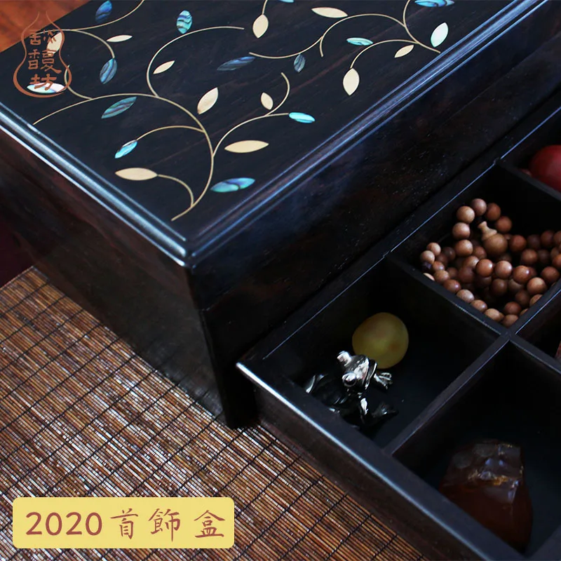 الإبداعية الضوء الأحمر خشب الصندل الماهوجني خشب متين الحلزون شل سوار صندوق مجوهرات هدية الزفاف صندوق تخزين #3