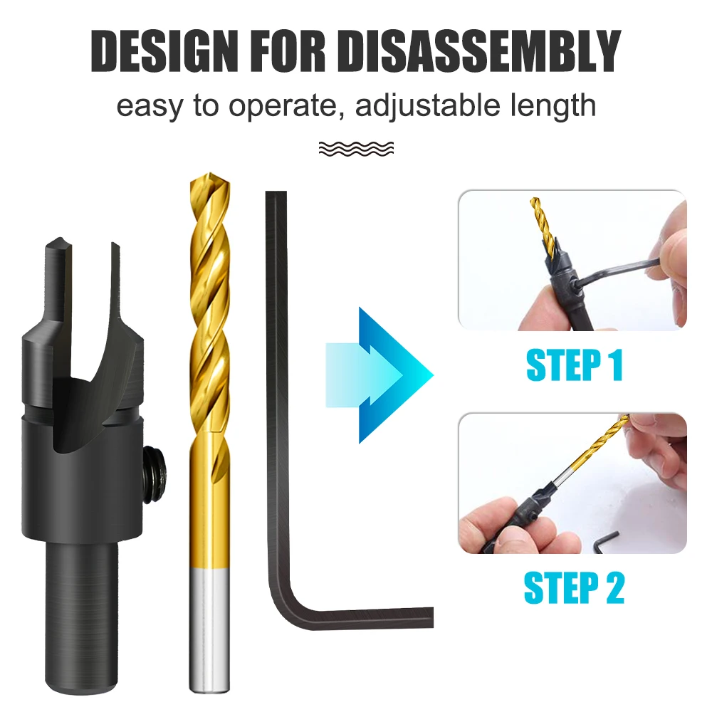 XCAN 6pcs Countersink Drill Bit Set Hex Shank Woodworking Hole Drilling Pilot Holes For Screw Hole Drill #5 #6 #8 #10 #12