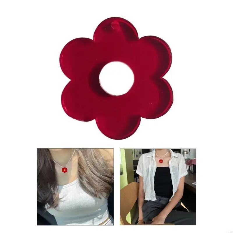 Popular Color Acrylic Flower DIY Accessories Sweet Pendants DIY Handmade Bracelet Necklace Earrings Materials