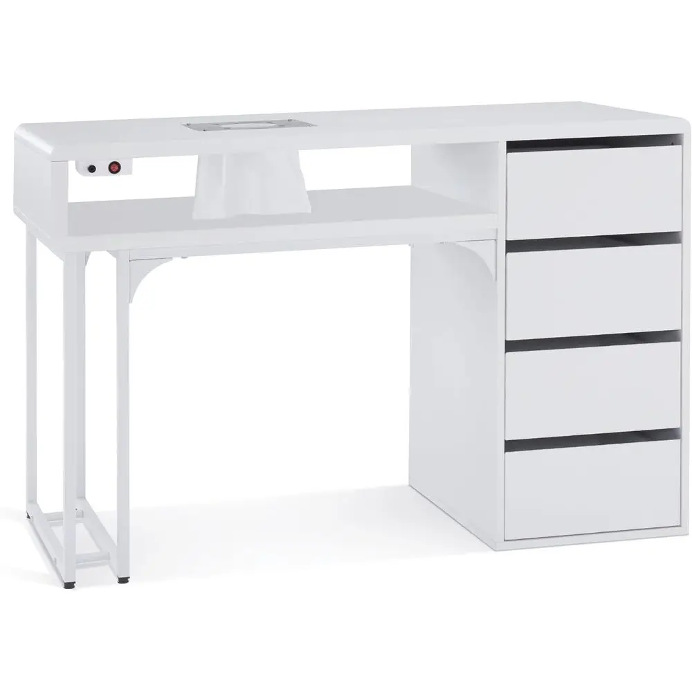 

Пылесос для маникюра 60 Вт, квадратный пылесборник для рабочего стола, профессиональное косметическое оборудование (белый)