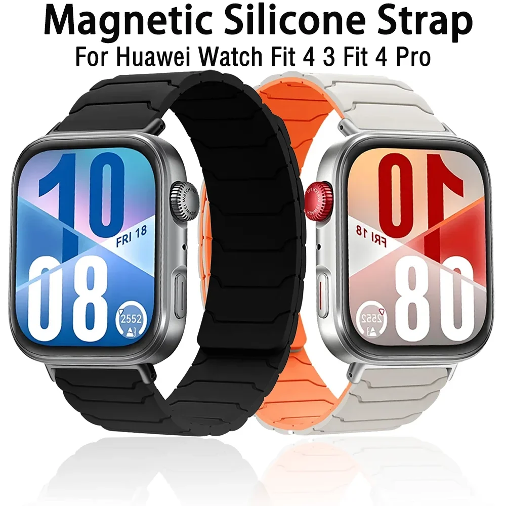 Magnetisches Silikonarmband für Huawei Watch Fit 4 Fit 3 Komfortables Armband für Huawei Watch Fit 4 Pro Ersatz-Handgelenksband