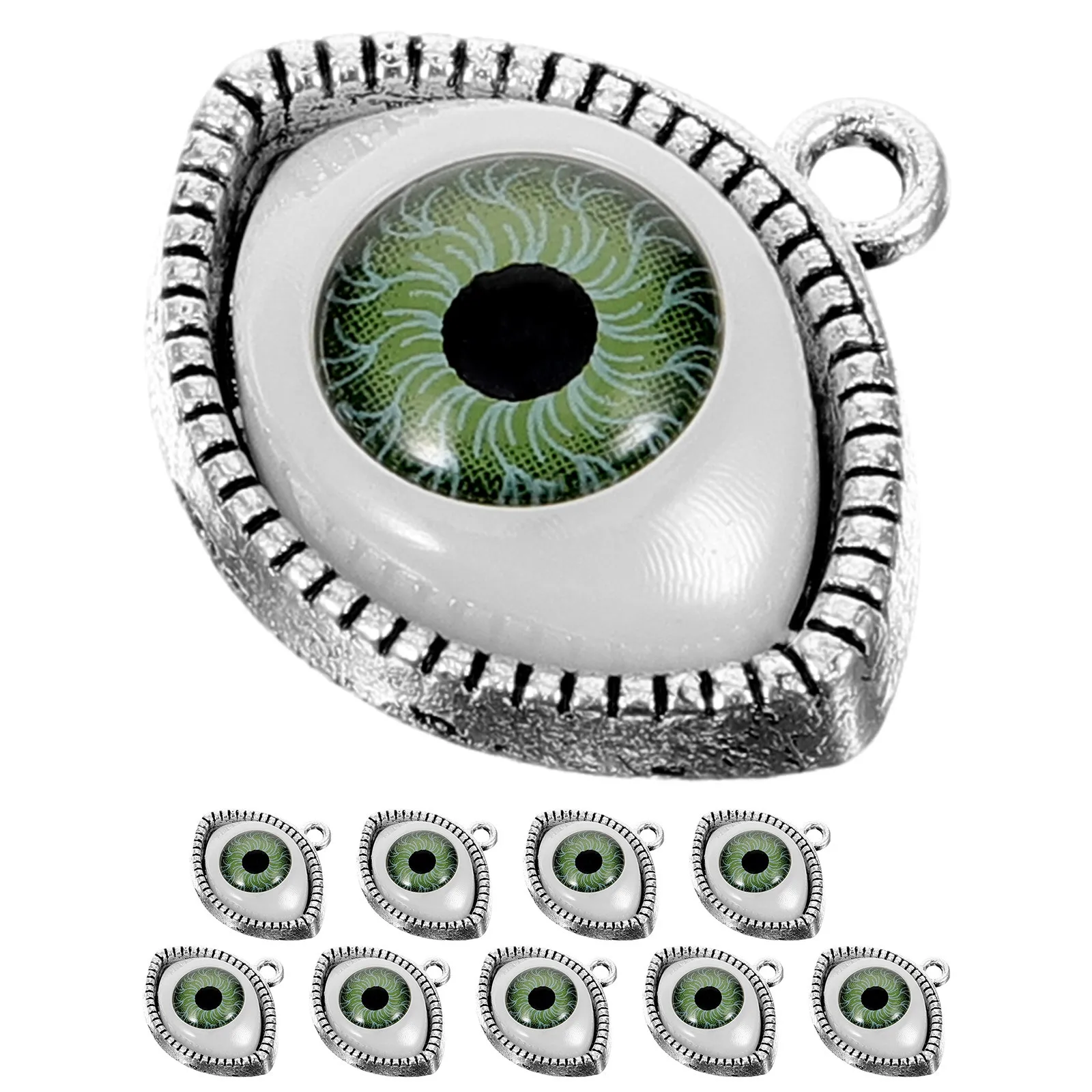 จี้รูปตาปีศาจโลหะผสม 10 ชิ้น สำหรับทำเครื่องประดับ DIY สร้อยคอ สร้อยข้อมือ จี้ตกแต่ง อุปกรณ์งานฝีมือ
