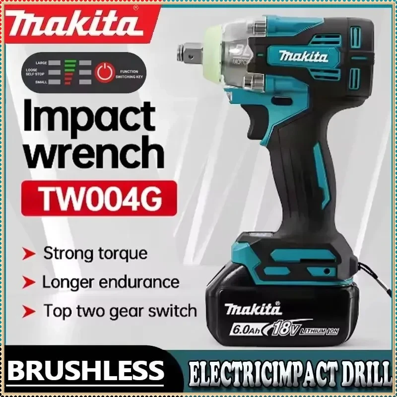 

Бесщеточный аккумуляторный шуруповерт Makita TW004G 630Нм, перезаряжаемая дрель-шуруповертка для 18В аккумуляторов, электроинструмент для батарей Makita