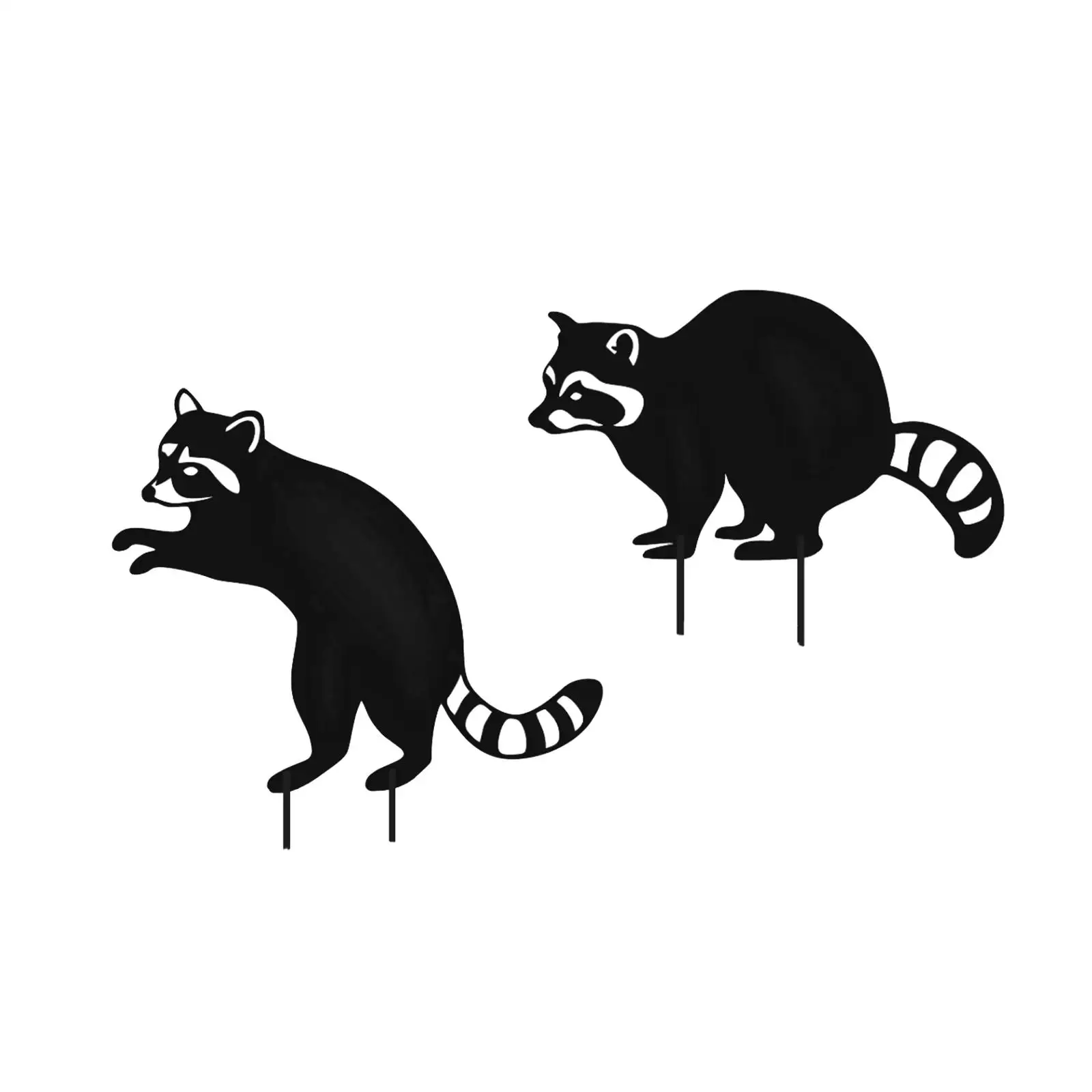 Raccoon Silhouette Garden Stake for Background Decor Durable Multifunctional