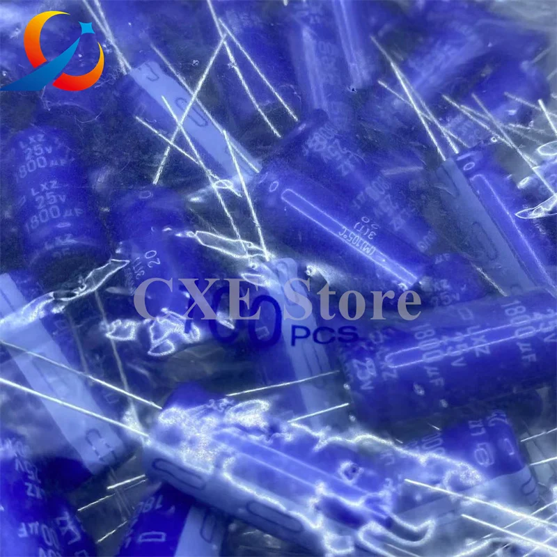 NCC 전해 커패시터, LXZ 25V1800UF 볼륨, 13x30mm, ELXZ250ELL182MK30S 1800UF 25V, 10 개, 신제품
