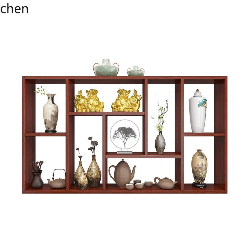 Wall-Mounted Bogu Rack Wall Decoration Display Cabinet Purple Clay Teapot Tea Set Tea Storage Rack Wall-Mounted Organizer