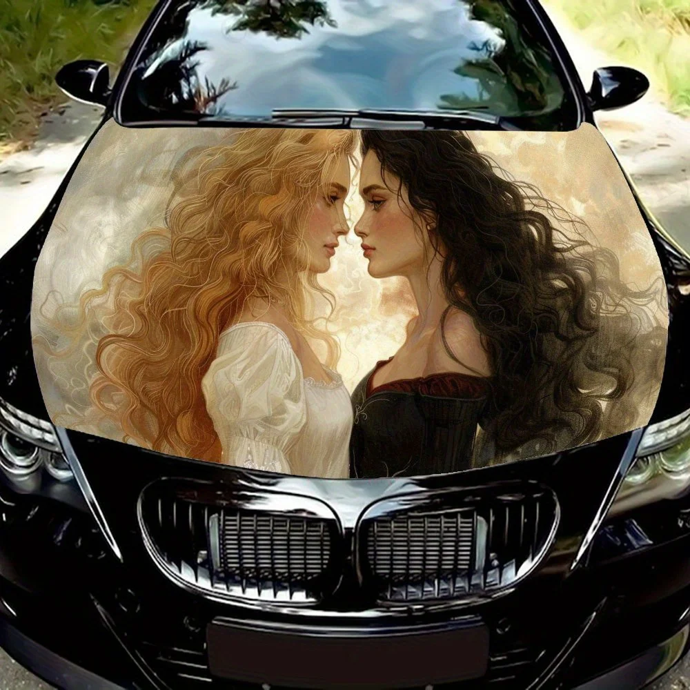 Involucri artistici in vinile per auto in PVC con glande femminile, adesivo autoadesivo impermeabile per cofano auto, adesivi di protezione per la decorazione dell'auto