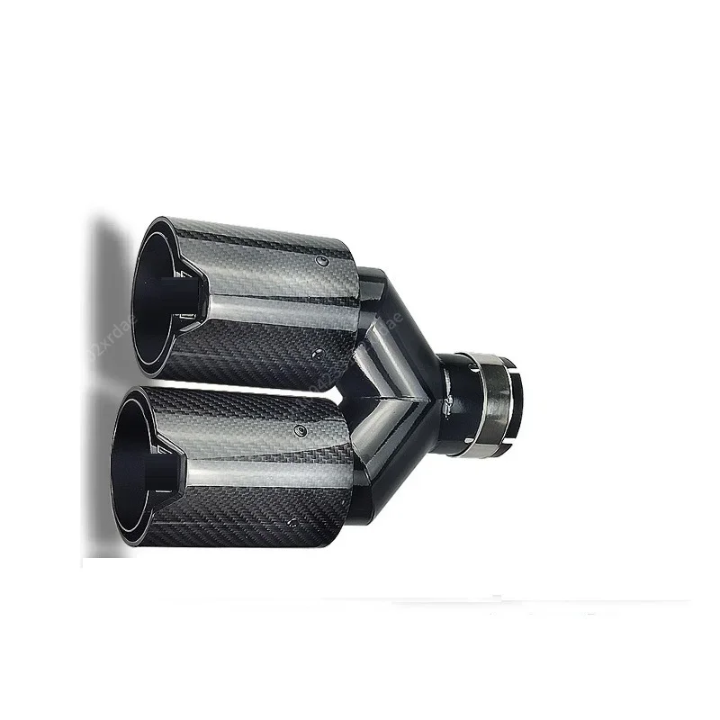 

Y Style Outlet 89mm Double Muffler Tips Universal M Performance Carbon Fiber Exhaust Tips End Pipes for Series