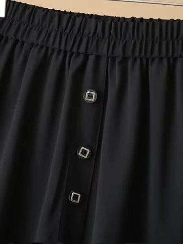 

High Waist Loose A-Line Skirt Versatile Casual Summer New Sle Women's plus Size Clothing Design Sense Slimming f Skirt