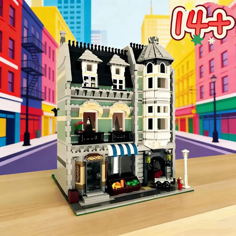 

2026 2352pcs Hot Toy Creator City View Europeanizing Architecture Green Grocer 10185 Block Model Christmas toy for kid Gift
