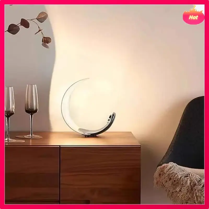 

ABYP Moon Lamp - Chrome Table Lamp For Bedroom, Study, Bedside Reading - Atmosphere Light For Home Decor EU Plug