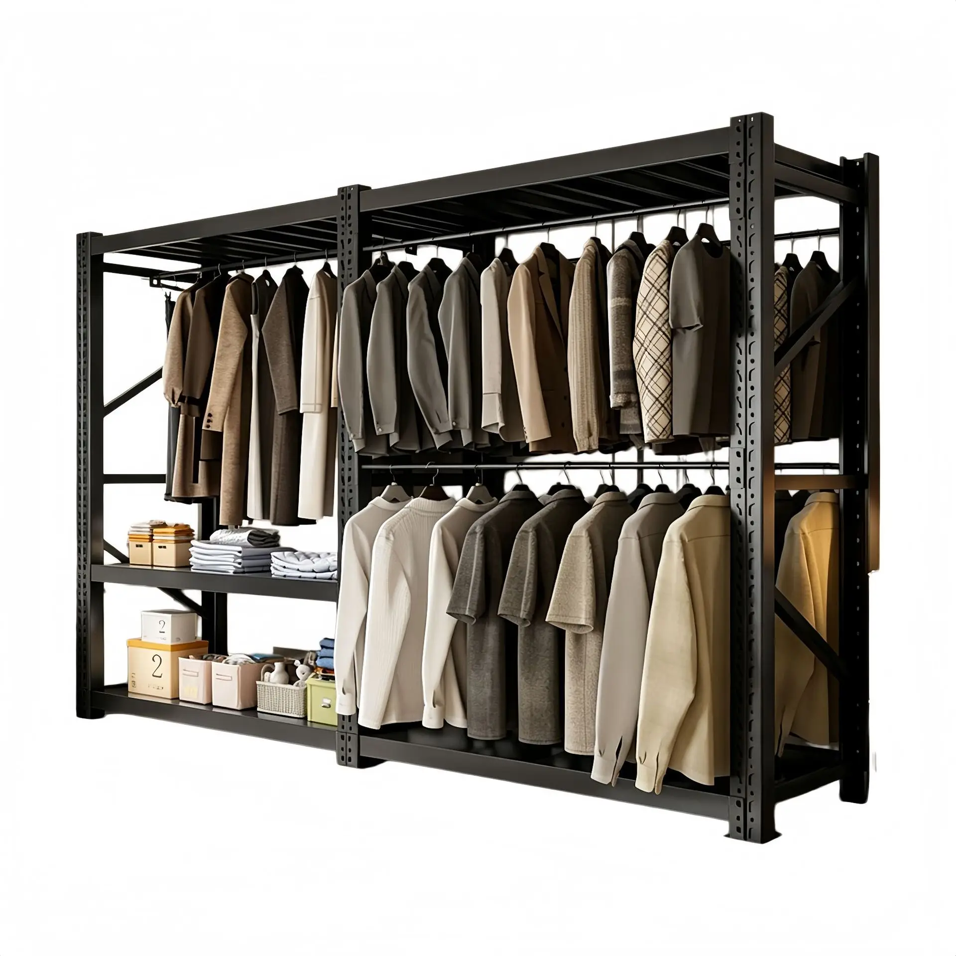 Shelf Wardrobe Simple Household Metal Clothing Display Rack Dry Cleaner Steel Open Hanger Clothes Rack