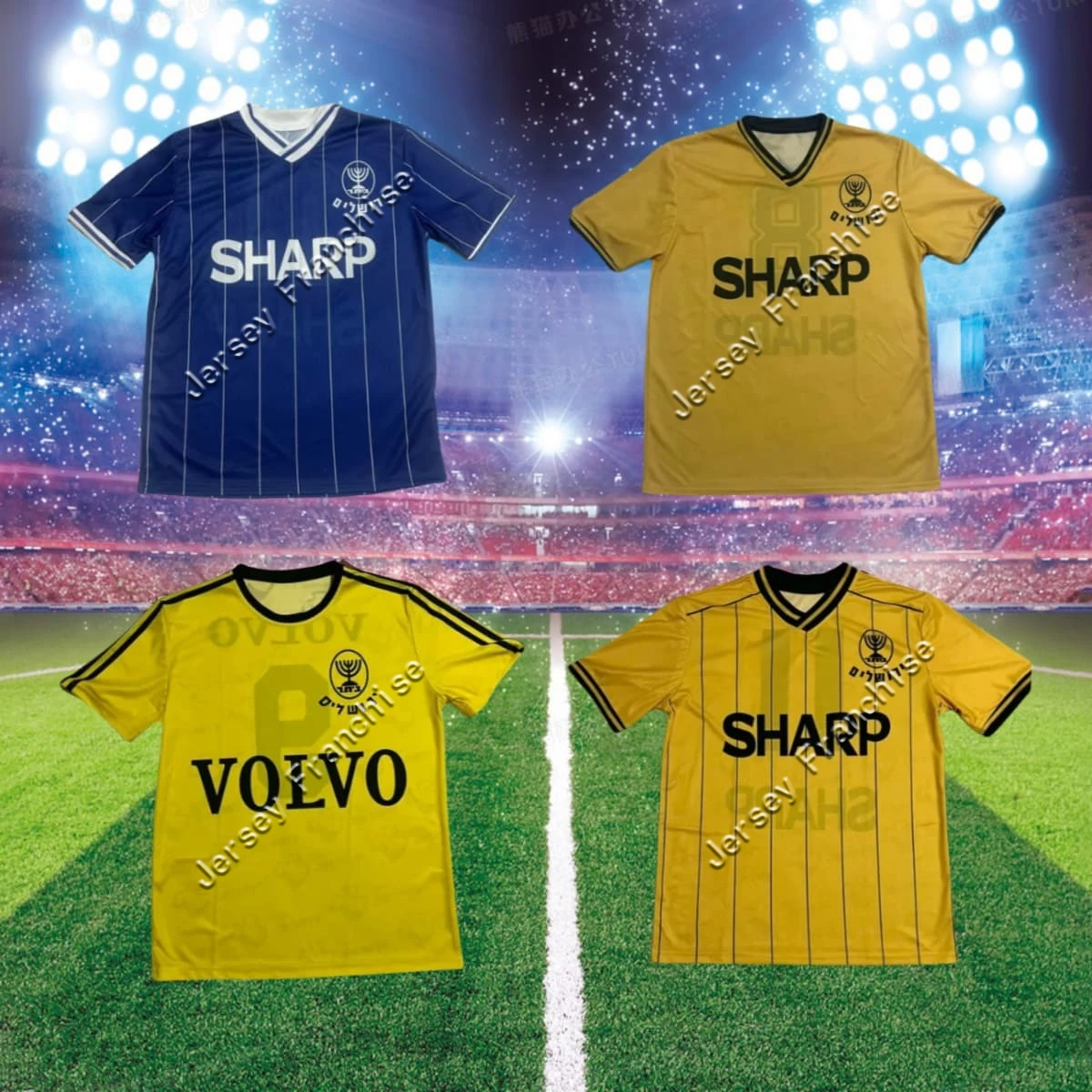 

Classic Beitar Jerusalem 1987-1988 Away - Retro Jerseys HD Printing #10 V-Neck Polo Shirt Men‘s Breathable Sports T-Shirt Moto