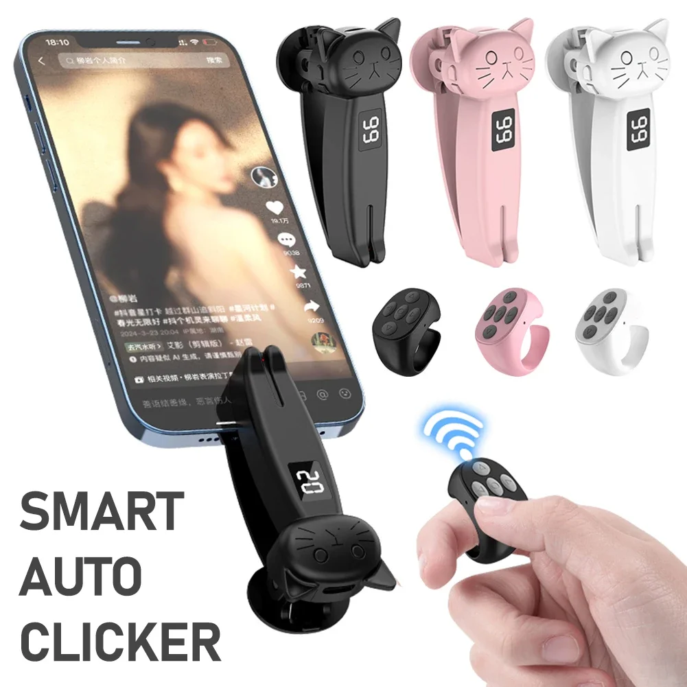 

Auto Clicker Page Turner Automatic Phone Screen Tapper for Kindle Paperwhite Simulated Finger Clicking BT5.3 Remote Control