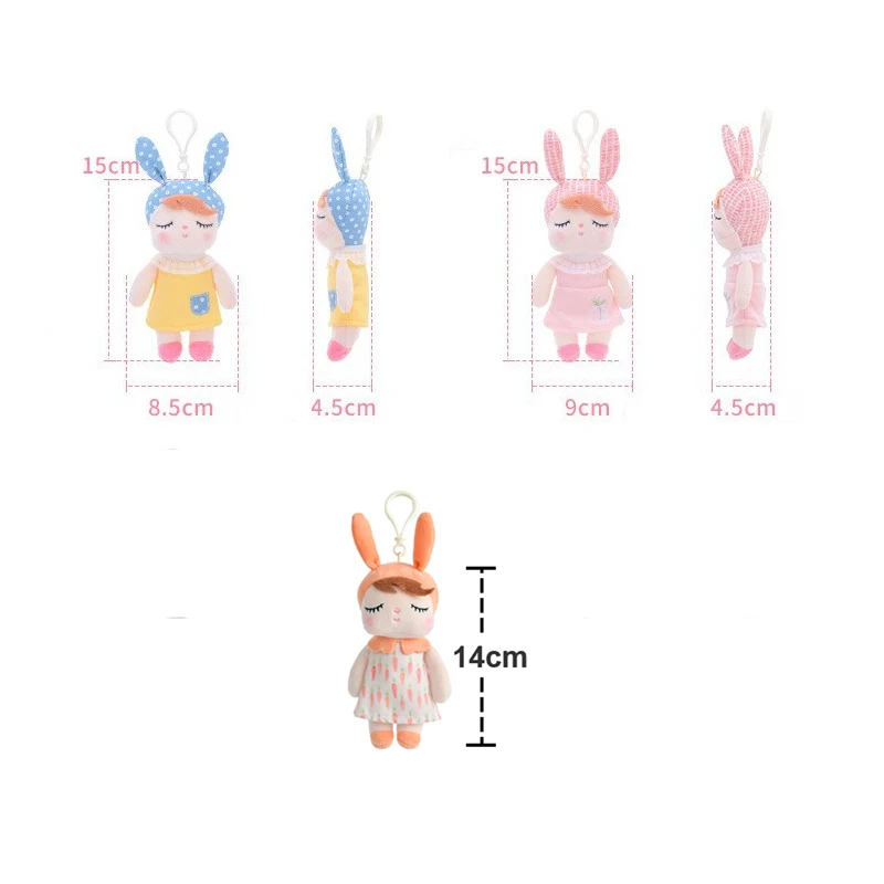 Original Metoo Dolls Mini Traditional Angela Dolls Plush Keychains Pastoral Style Toys Children's Birthday Gift Bag Pendant