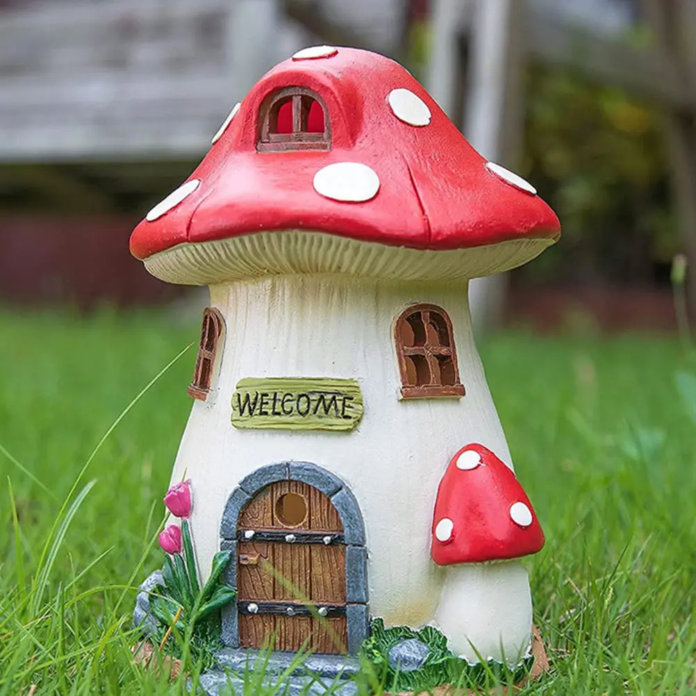 

Solar Mushroom Resin Craft Light Garden Adornment Decorative Landscape Figurine Garden Adornment Outdoor Statue