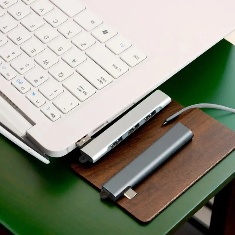 Tipo C Splitter Hub USB 3.0 de alta velocidade e 4 portas - Acessório poderoso para laptop e PC