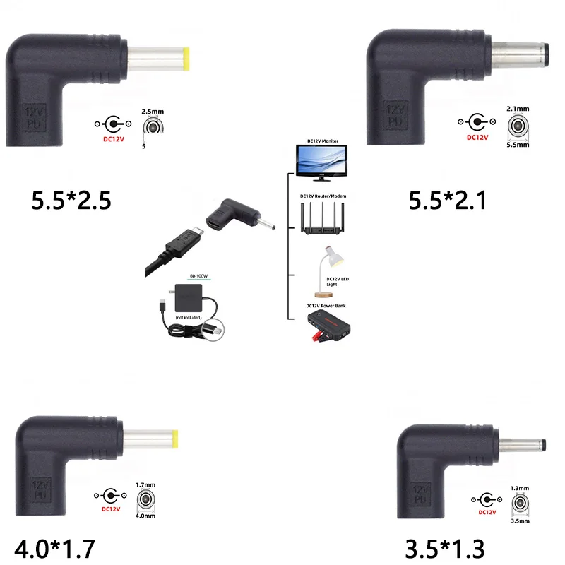 Adaptador de enchufe USB 3,1 tipo C, disparador emulador PD hembra, 2V, USB-C, ángulo de 90 grados