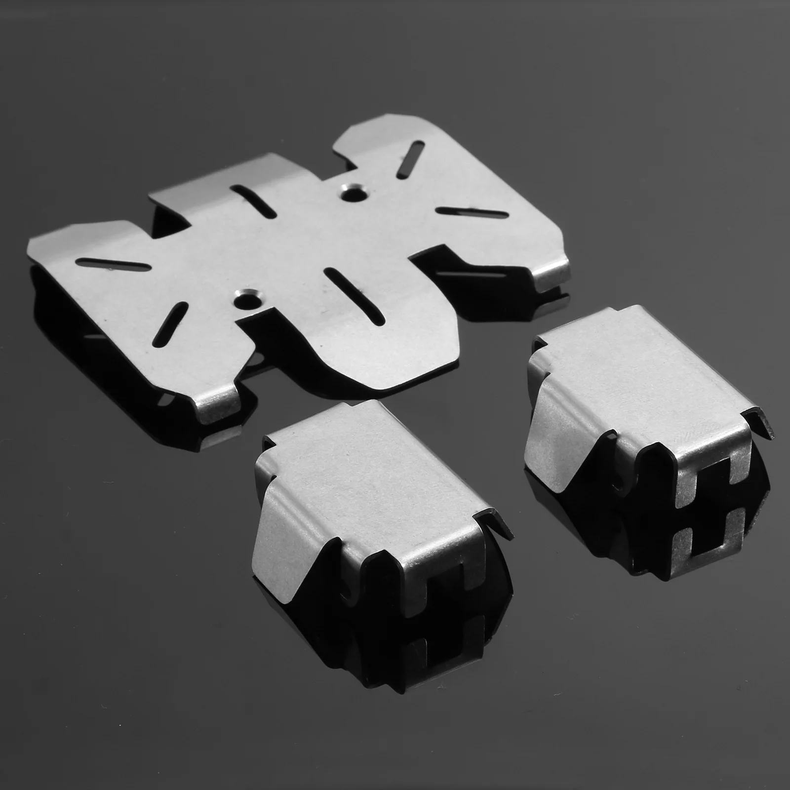 Stainless Steel Chassis Armor Skid Plate Axle Protector for 1/10 RC Crawler Axial SCX10 PRO Upgrade