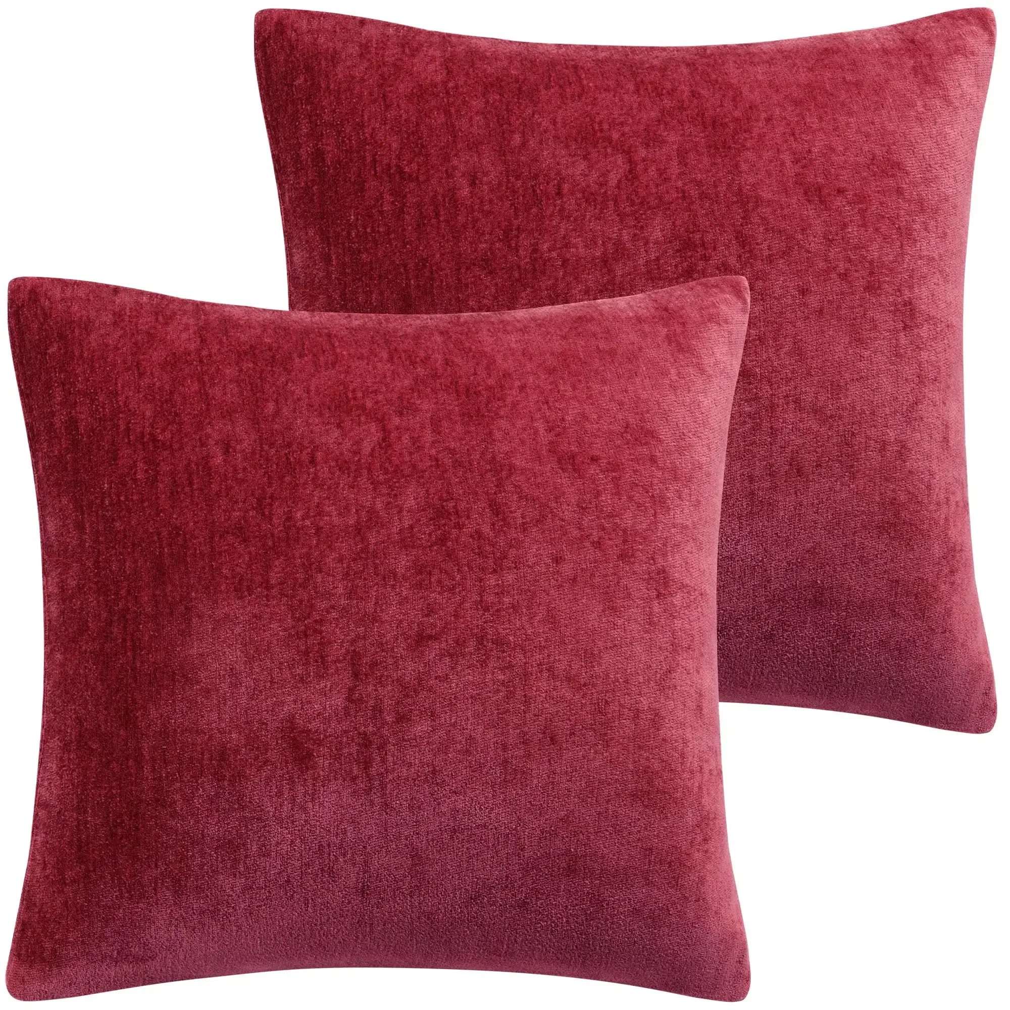 

Unique Bargains Set of 2 Soft Water Repellent Throw Pillow Covers Burgundy 20x20 Inch
