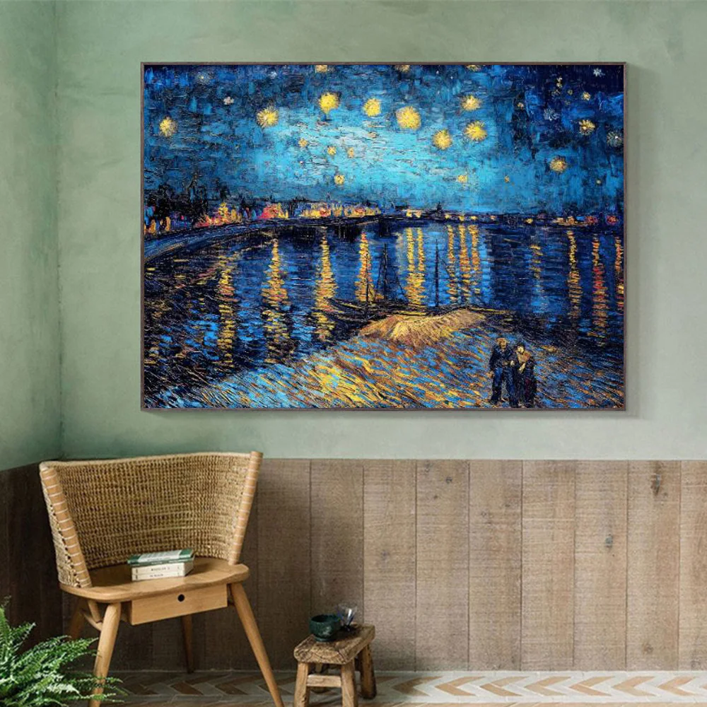 Van Gogh Classic Famous Painting Almond Blossom Posters And Prints Starry Night Canvas Art Vintage Wall Decor Pictures For Room