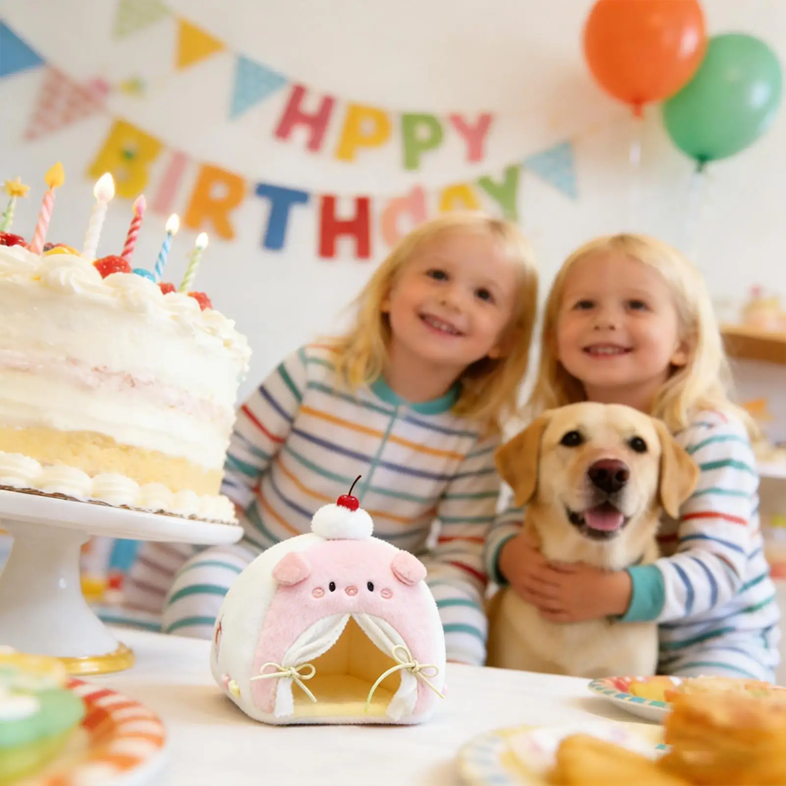 Tenda per bambole Playset Mobili in miniatura Tenda per bambole Letto per soggiorno Casa Gioco fantastico Animali di peluche Display da tavolo per interni
