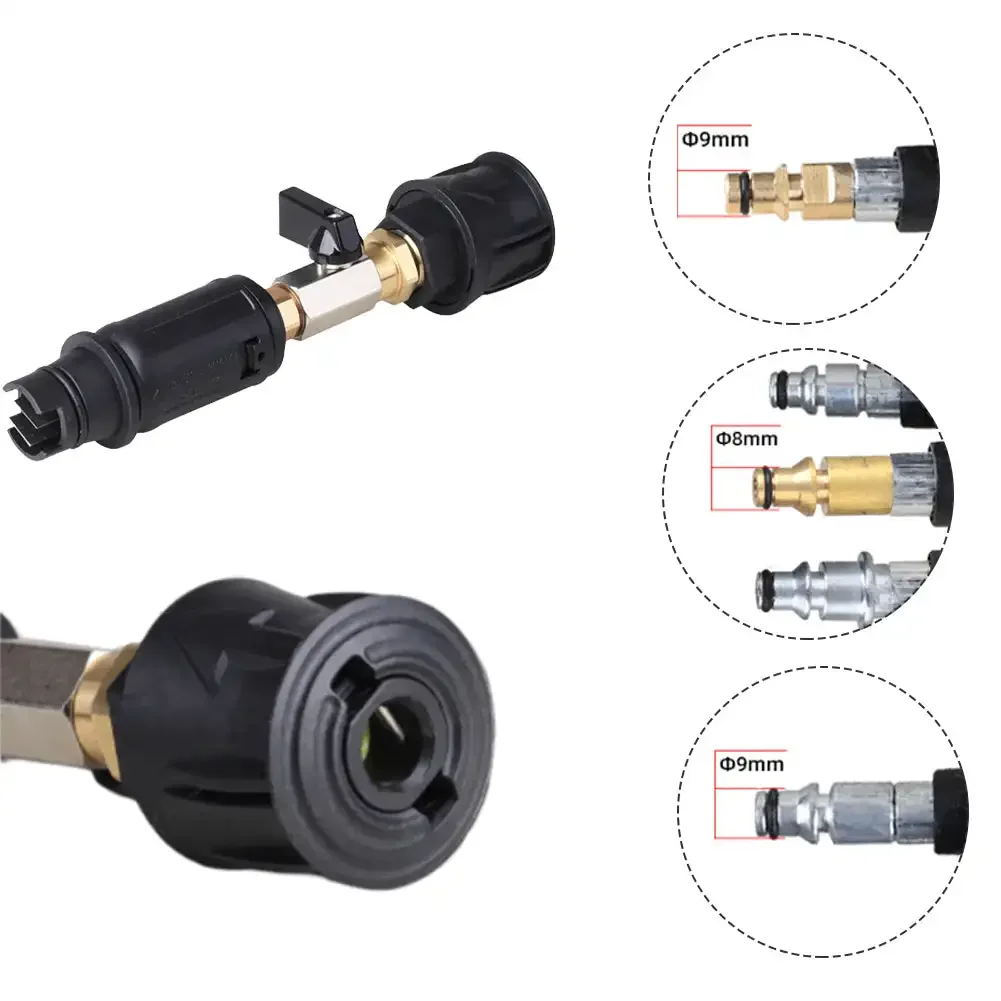 Quick Plug Connect Angle Adjustable High Pressure Washer Nozzle Sprayer 3000PSI for with 8mm 9mm Krcher Connector Car Washing