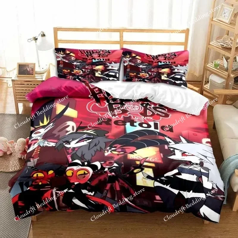 Helluva Boss Duvet Cover Striker Pillowcase Bedding Set Adult Boys Girl Bedroom Decoration Children Gift Single Double Size